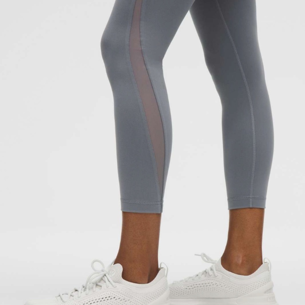 🩶 Lululemon Wunder Train Mesh Panel High-Rise Tight 25" | Solar Grey | 8 🩶